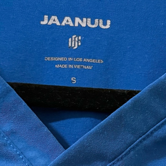 Jaanuu Royal Blue Crew Neck Scrub Top Size Small - Picture 3 of 3